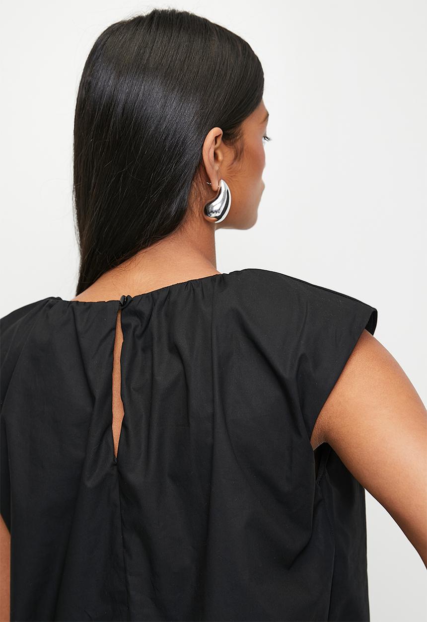 Superbalist - Bubble hem blouse - black
