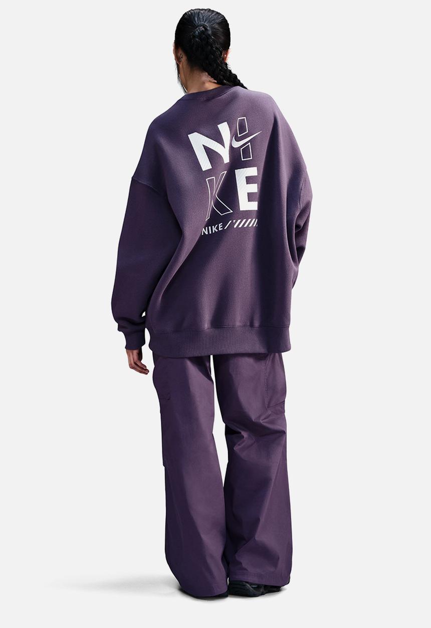 Nike - Nike Womens Fleece Oversized Crew - Dark Raisin