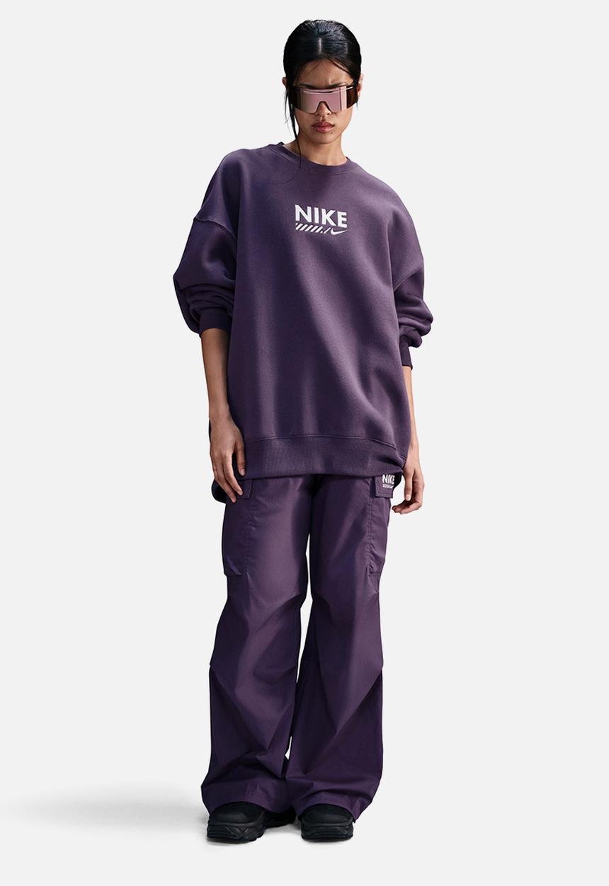 Nike - Nike Womens Fleece Oversized Crew - Dark Raisin