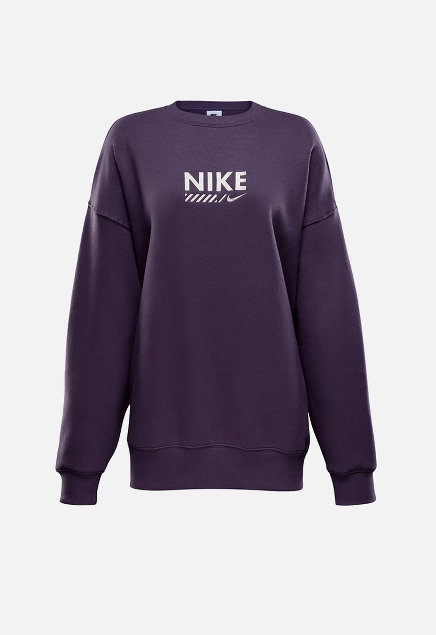 Nike - Nike Womens Fleece Oversized Crew - Dark Raisin