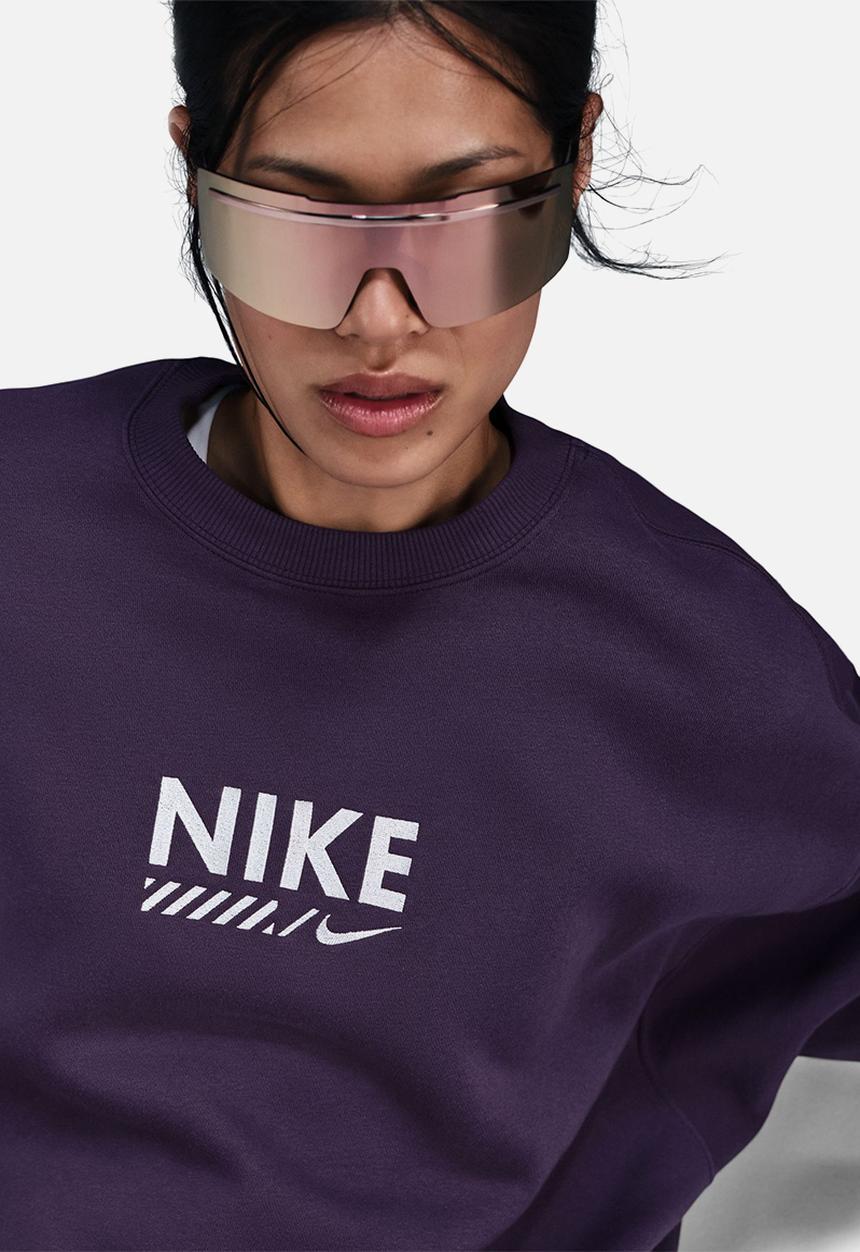Nike - Nike Womens Fleece Oversized Crew - Dark Raisin