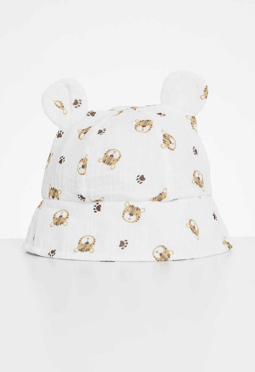 Pop Candy - Printed summer hat - ecru & brown