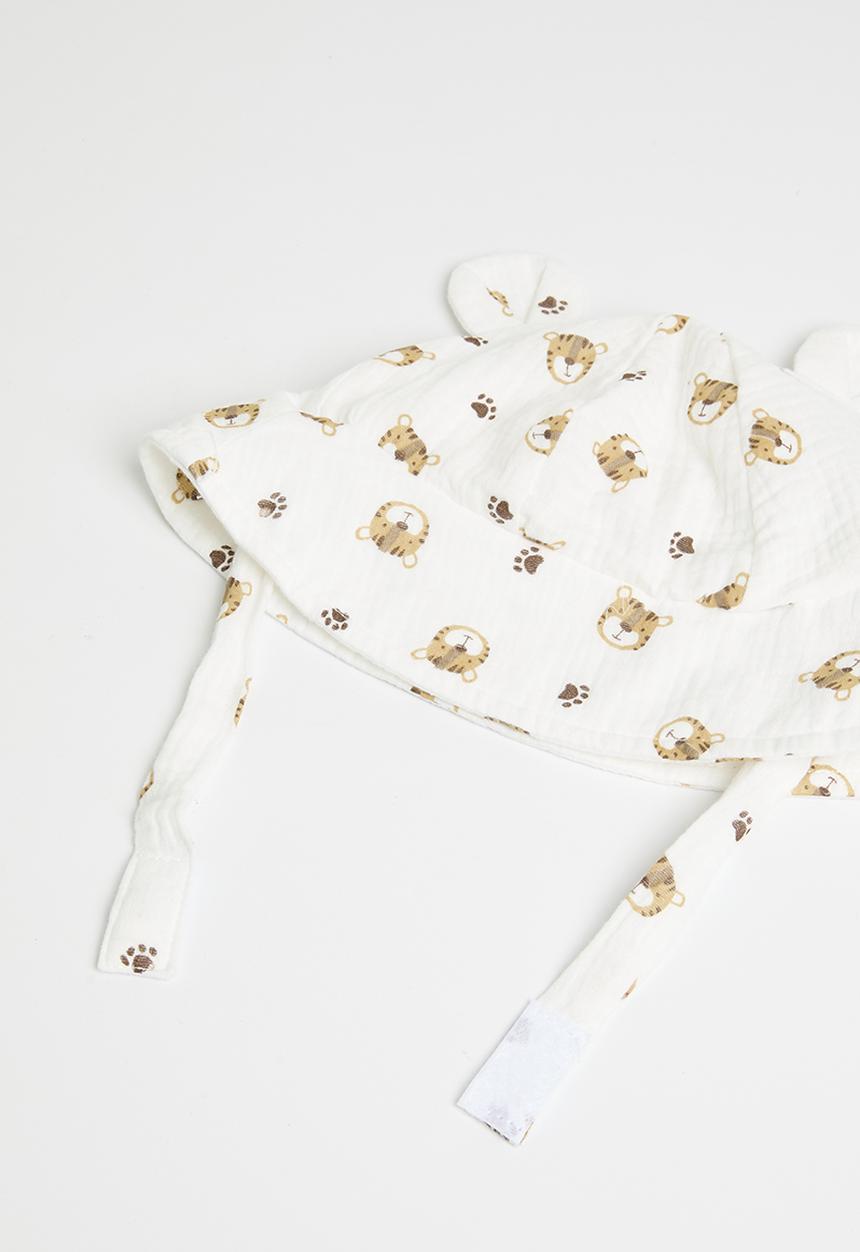 Pop Candy - Printed summer hat - ecru & brown