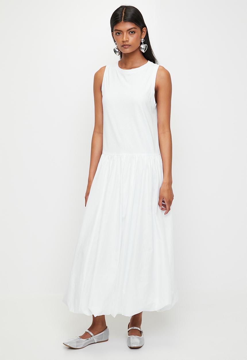 Superbalist - Bubble Hem Maxi Dress - White