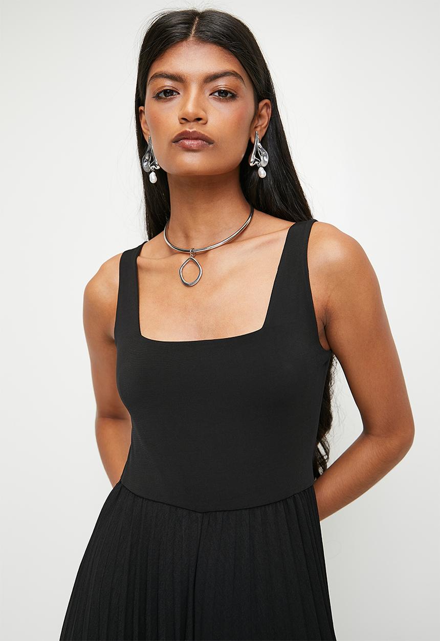 Superbalist - Square Neck Pleated Combo Jumpsuit - Black