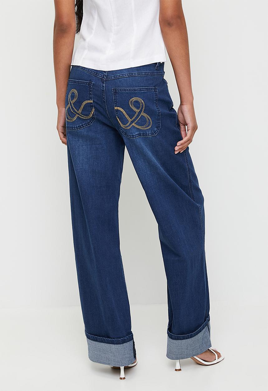 Me&B - The Turn Up Straight Leg Jeans - Blue