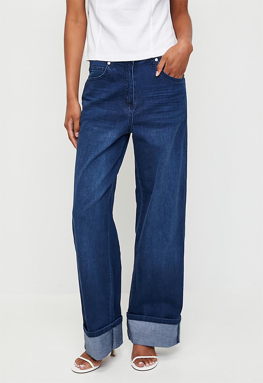 Me&B - The Turn Up Straight Leg Jeans - Blue