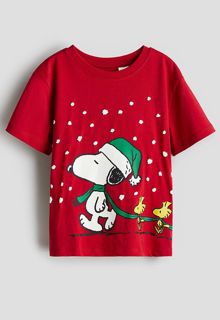 H&M - Printed T-shirt - red peanuts