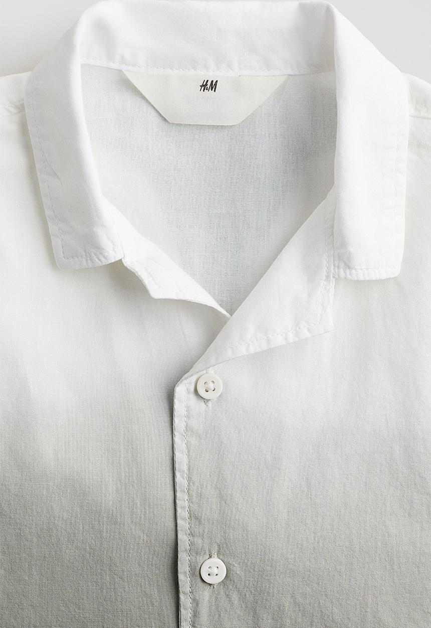 H&M - Short-sleeved resort shirt - khaki green gradient