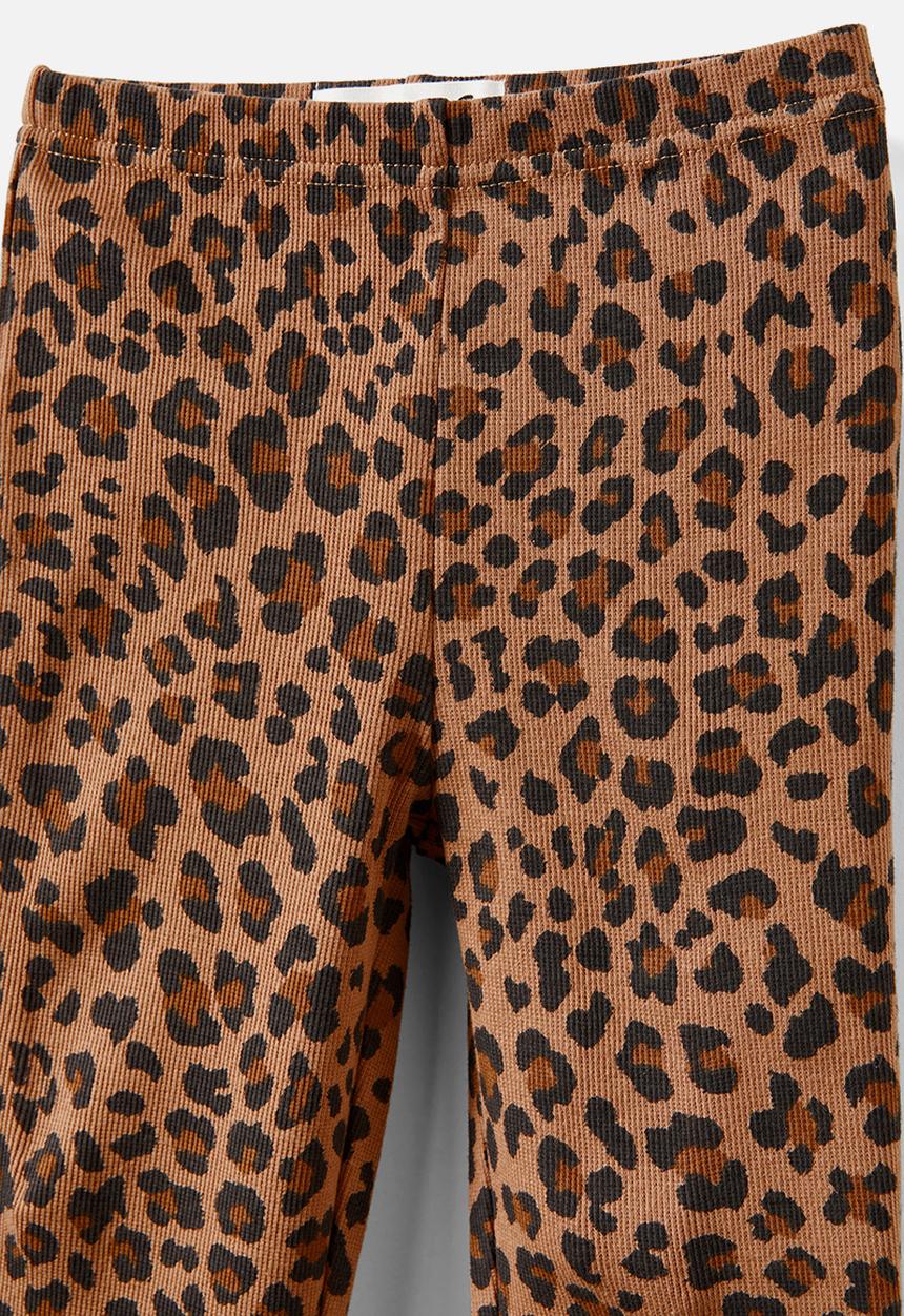 Cotton On - Francine flare pant - taupy brown/leopard