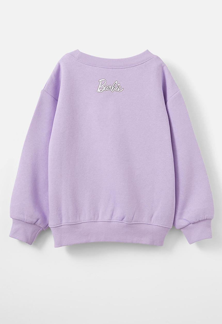 Cotton On - License dusty fleece crew neck - lcn mat barbie/lilac drop