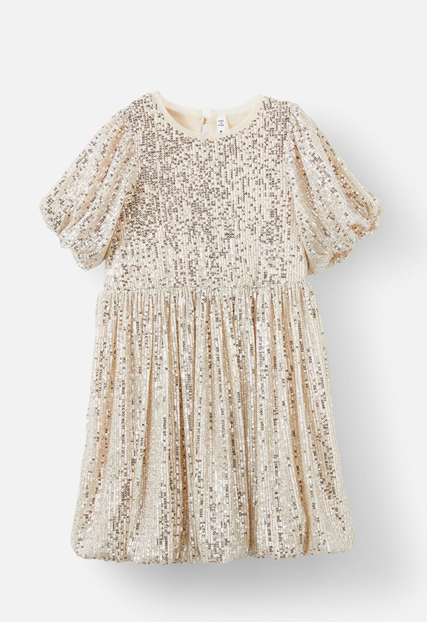 Cotton On - Sienna puff sleeve dress - silver sparkle