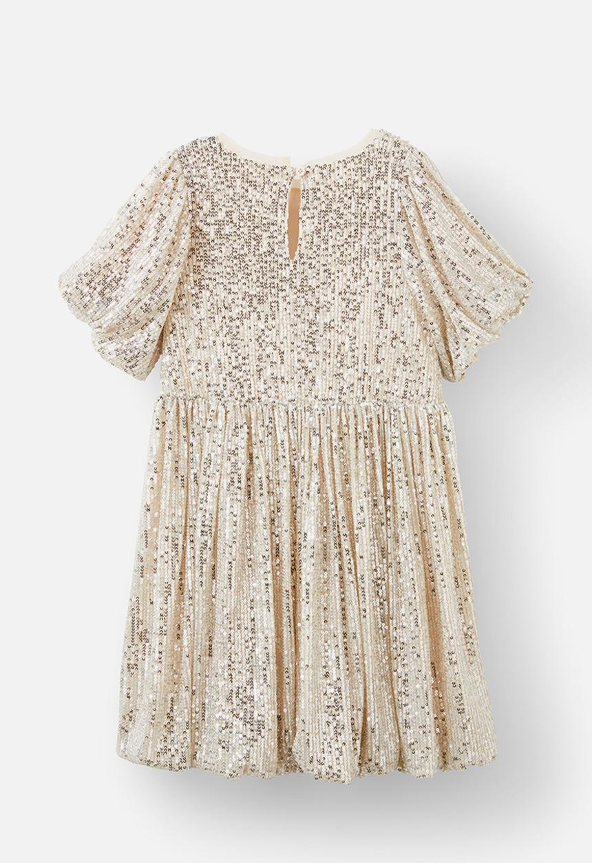 Cotton On - Sienna puff sleeve dress - silver sparkle