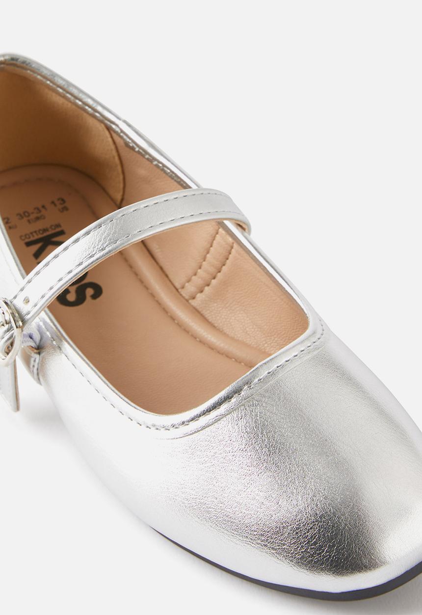 Cotton On - Olivia ballet flat - silver metallic/square toe