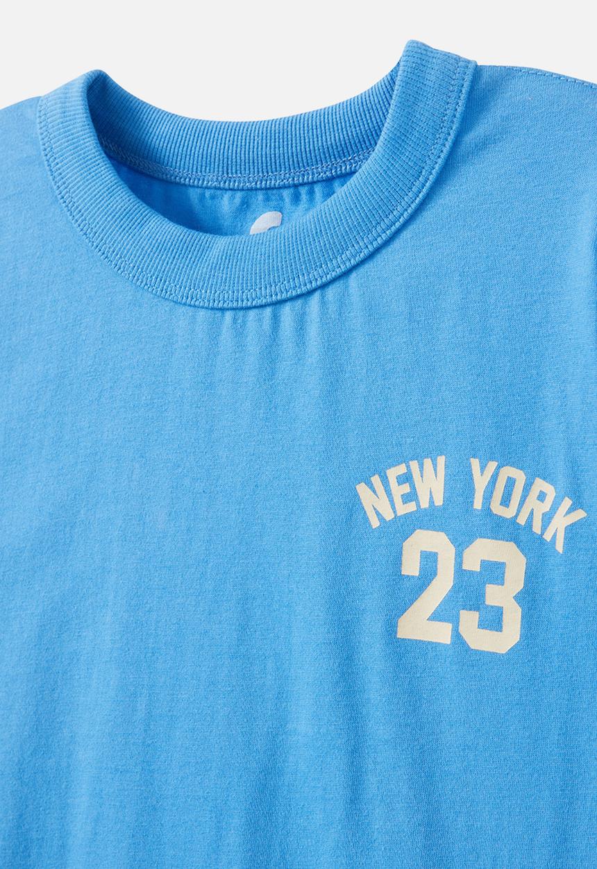 Cotton On - Jonny short sleeve graphic print tee - deep sea blue/new york 23