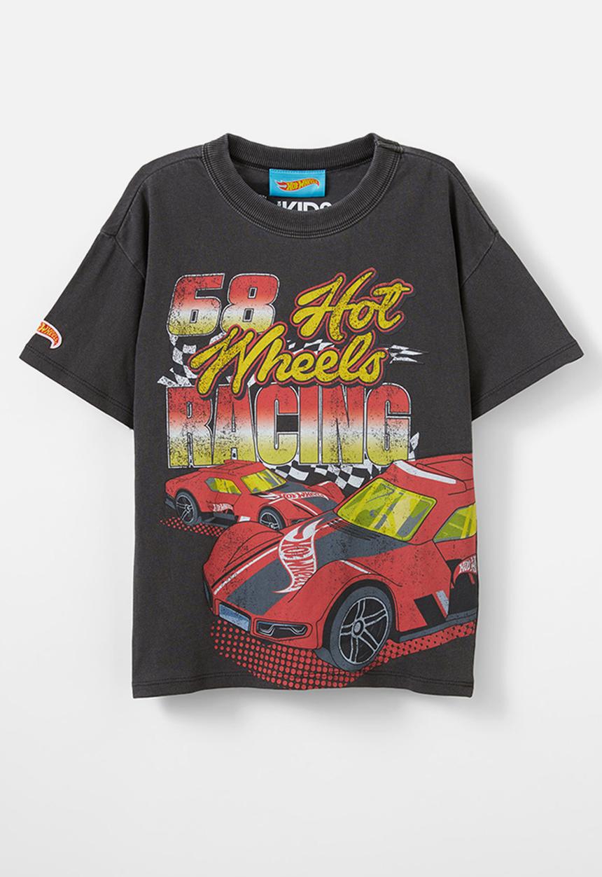 Cotton On - Hot wheels drop shoulder short sleeve tee - black
