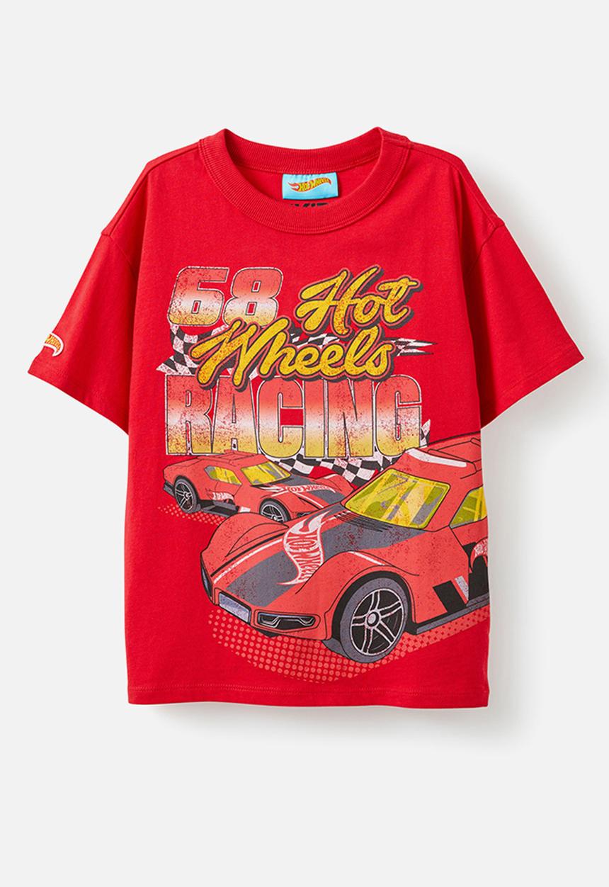 Cotton On - Hot wheels drop shoulder short sleeve tee - red