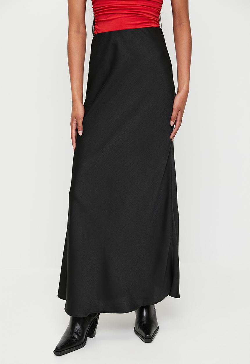 Superbalist - Bias maxi slip skirt - black