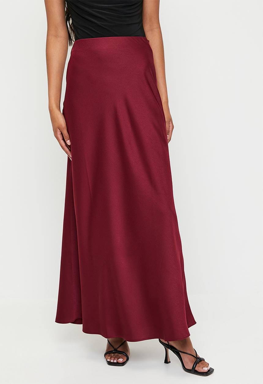 Superbalist - Bias maxi slip skirt - dk plum