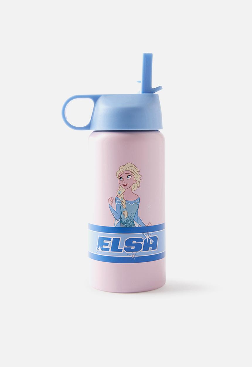 Cotton On - Kids metal drink bottle - lcn dis elsa/blush pink
