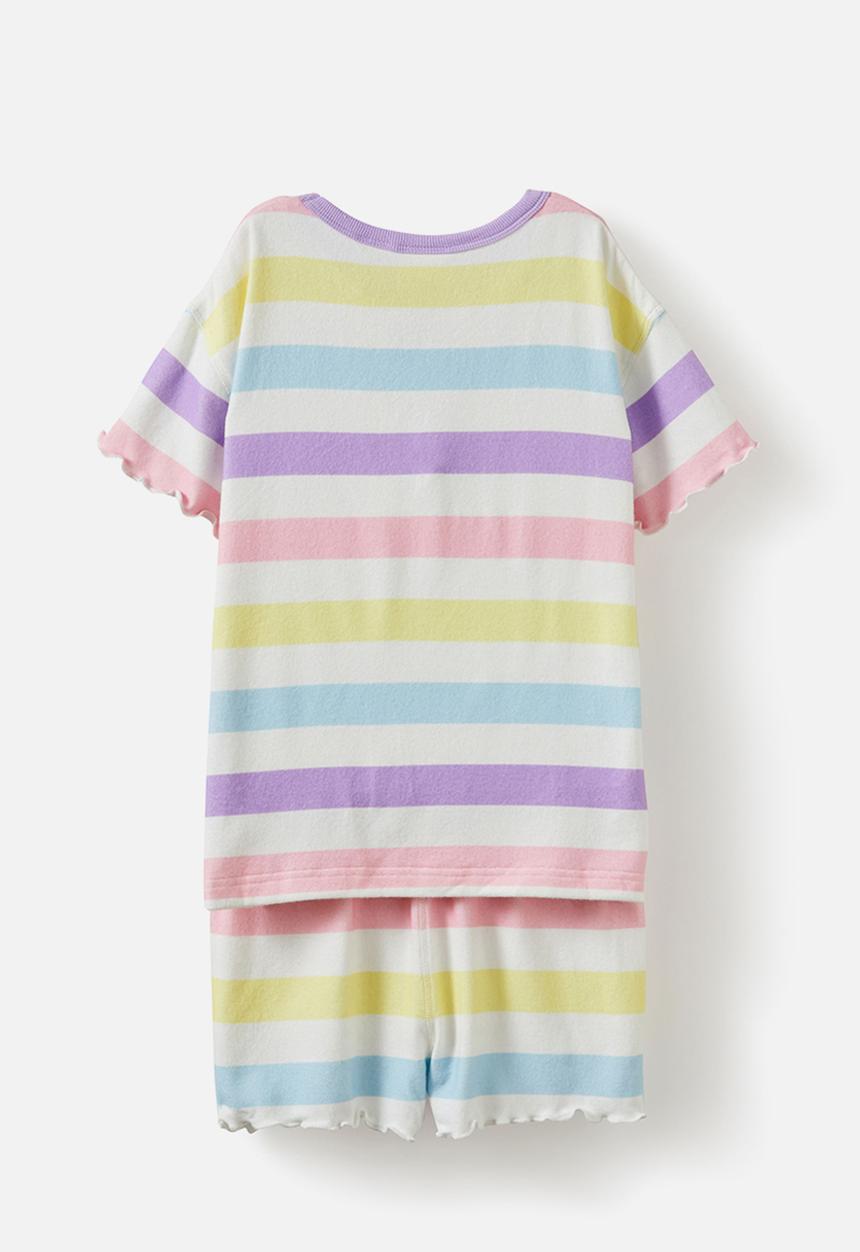 Cotton On - Dani short sleeve pyjama set - multi/bold rainbow stripe