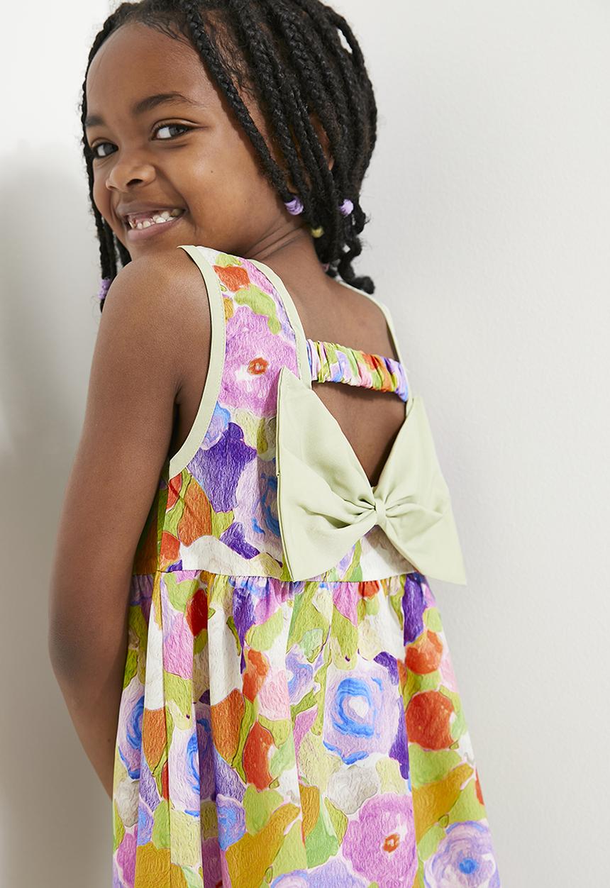 Pop Candy - Bow décor floral dress - multi