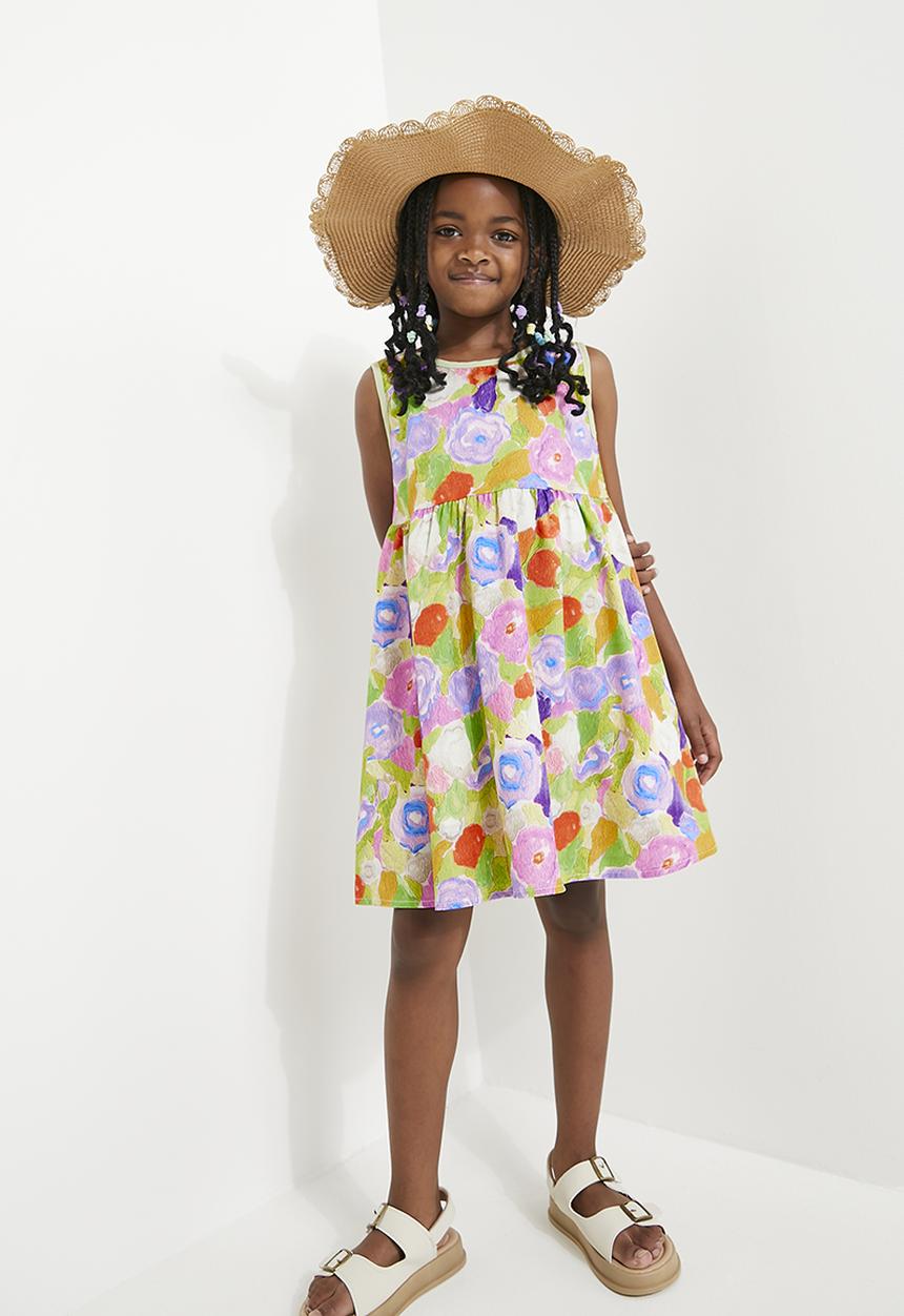 Pop Candy - Bow décor floral dress - multi