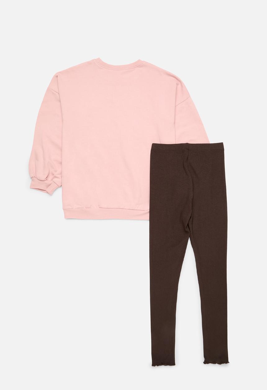 Pop Candy - Sweat top & legging set-pink & black