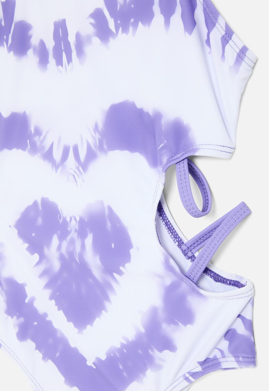 Pop Candy - Cut out swim suit-purple & white
