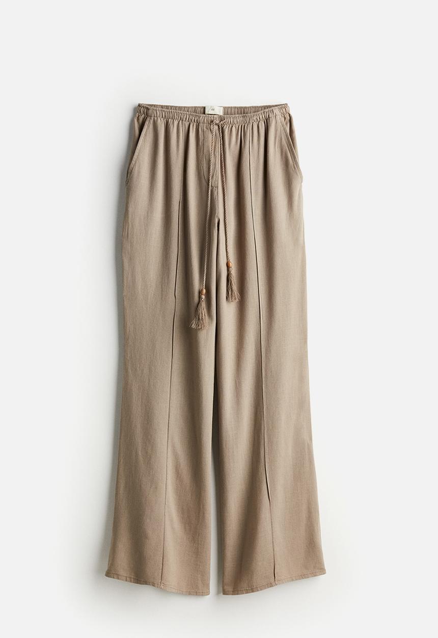 H&M - Linen-blend trousers - beige