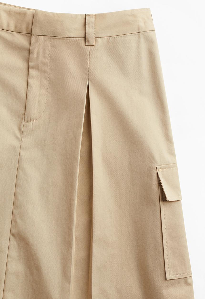 H&M - A-line cargo skirt - light beige