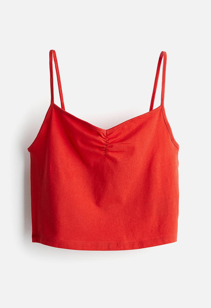 H&M - Cropped strappy top - bright red