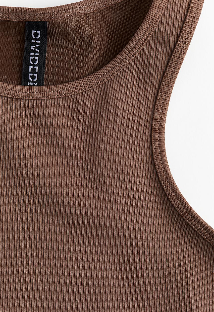 H&M - Ribbed bodycon dress - brown