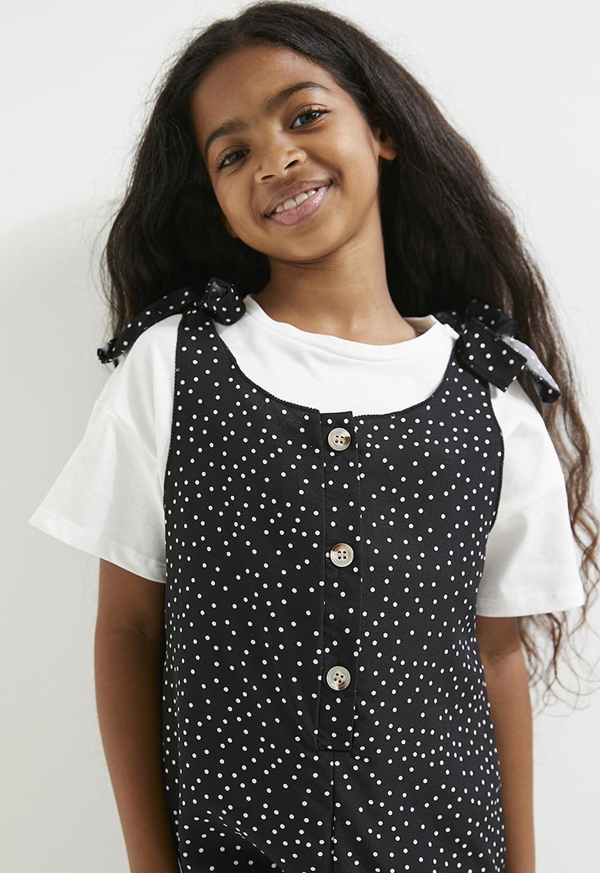 Pop Candy - Polka dot jumpsuit - black & white