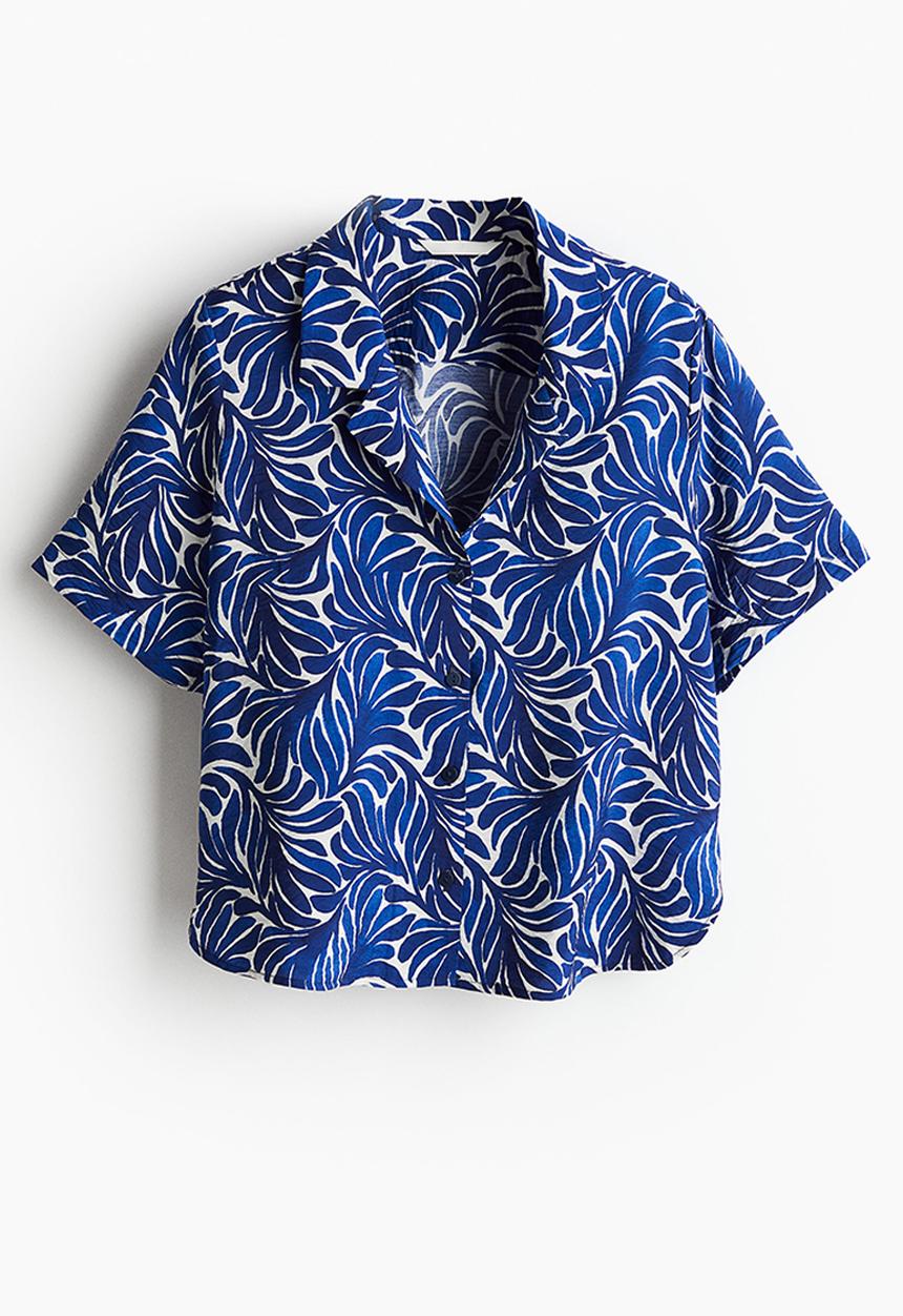 H&M - Resort shirt - dark blue/patterned