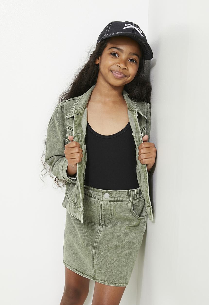 Pop Candy - Trucker jacket & skirt set - green 