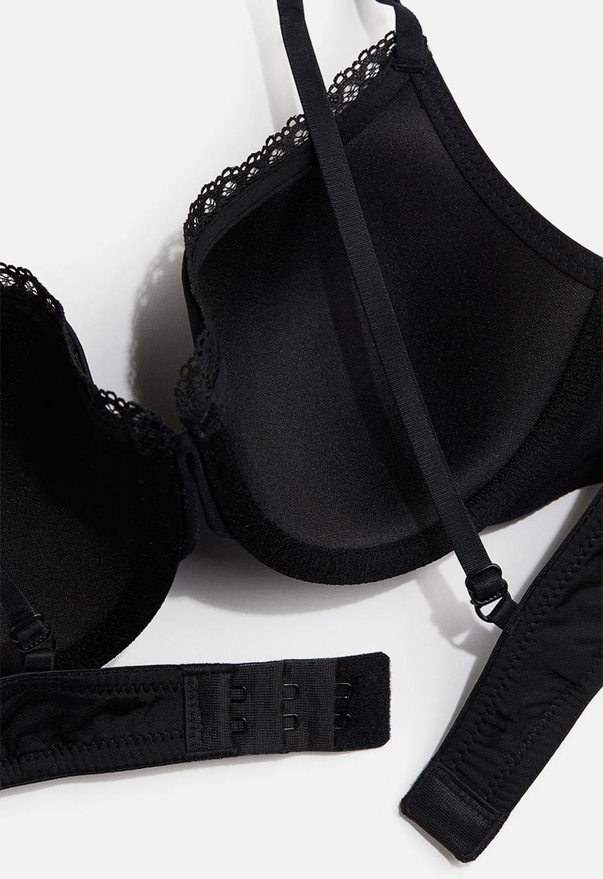 H&M - 2-Pack padded underwired microfibre bras - white & black
