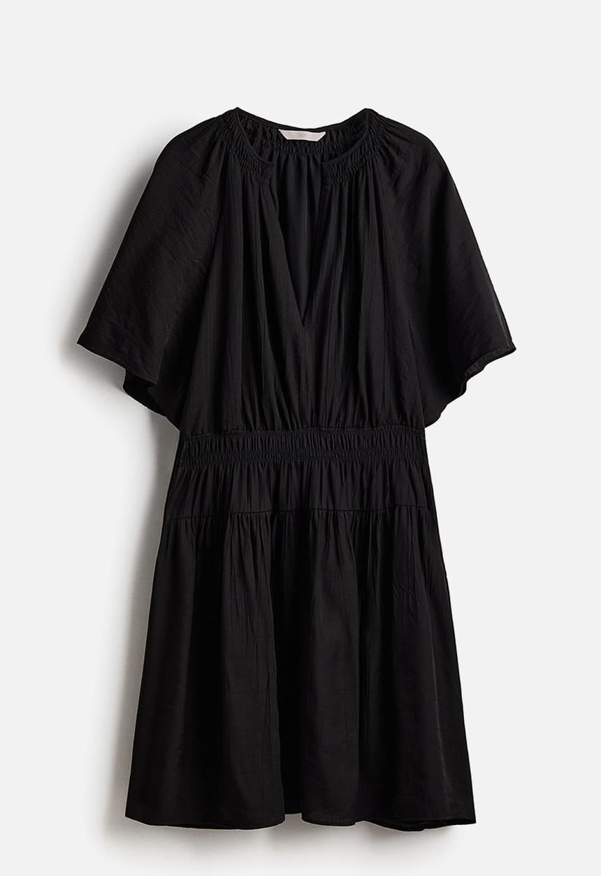 H&M - Smock-detail dress - black