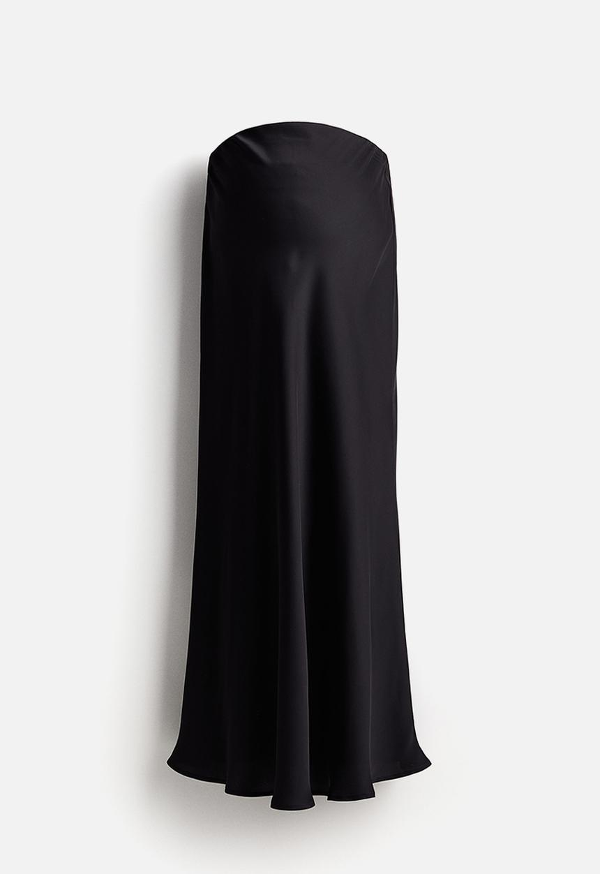 H&M - Mama satin slip skirt - black