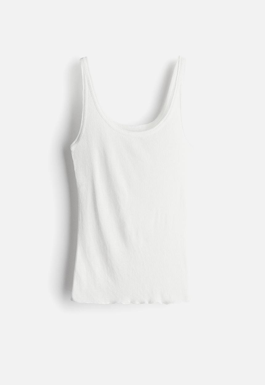H&M - Ribbed vest top - white