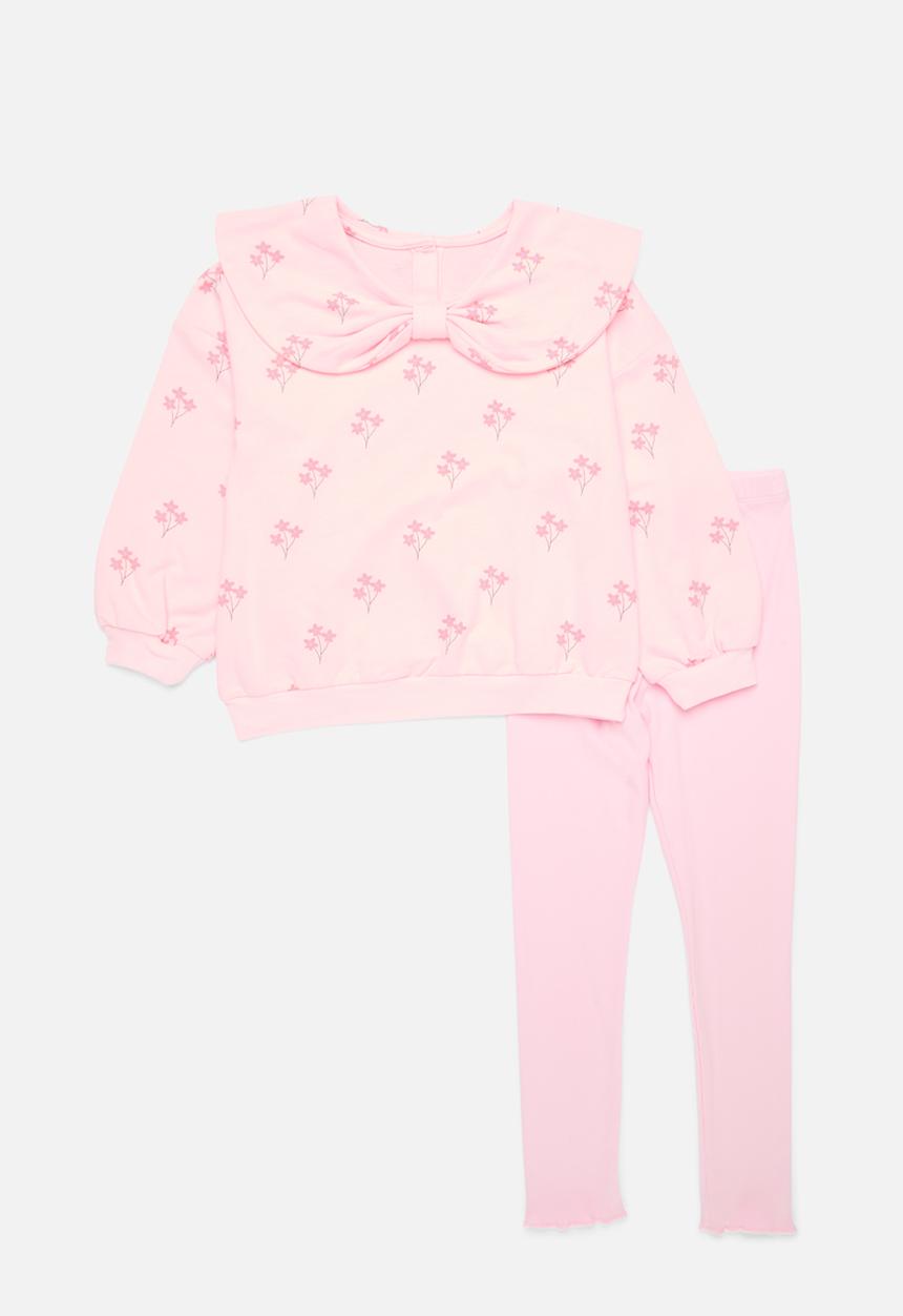 Pop Candy - Peter pan sweat top & legging set-pink