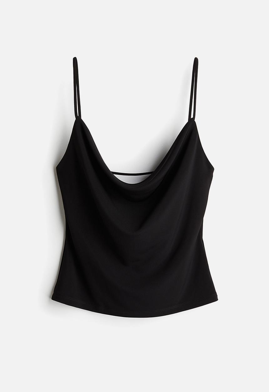 H&M - Cowl-neck strappy top - black