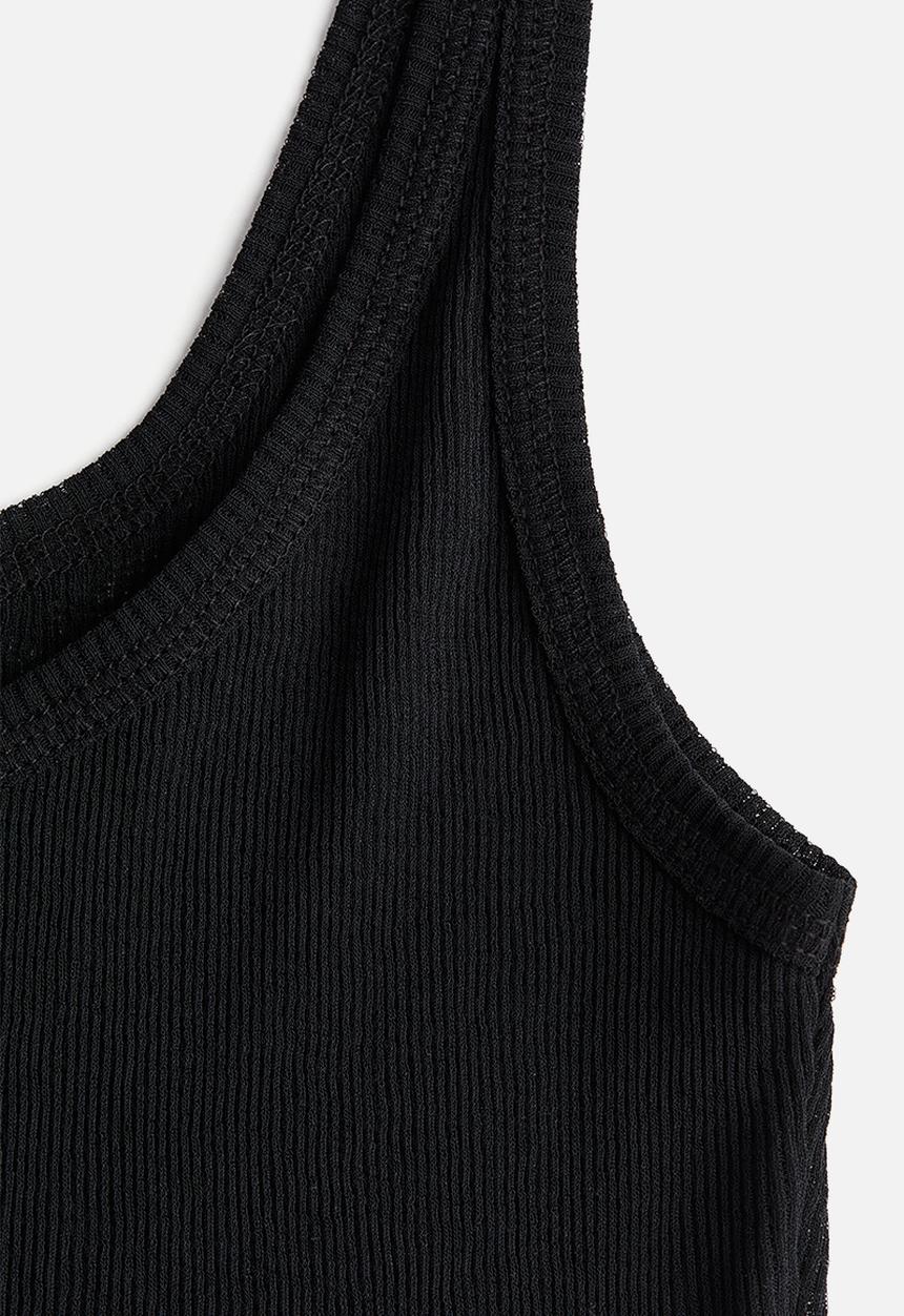 H&M - Ribbed vest top - black