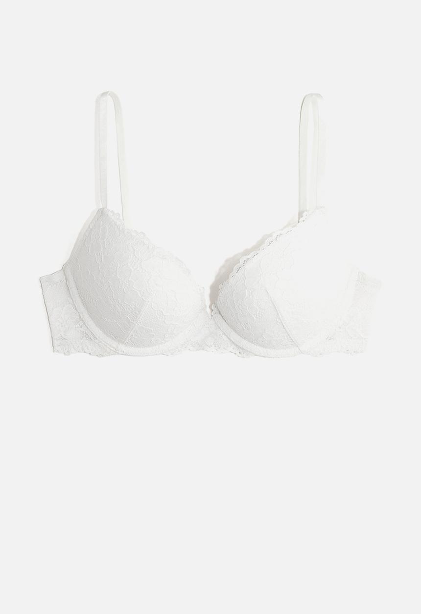 H&M - Lace super push-up bra - white