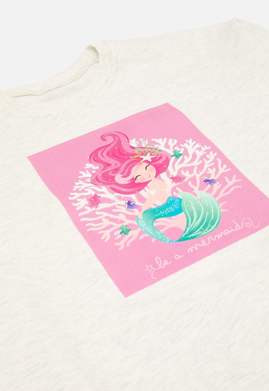 Pop Candy - Printed sweater & legging set-pink & white