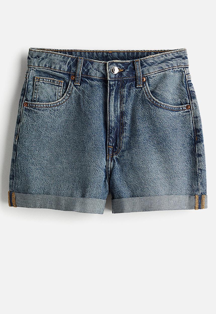 H&M - High-waisted denim shorts - denim blue