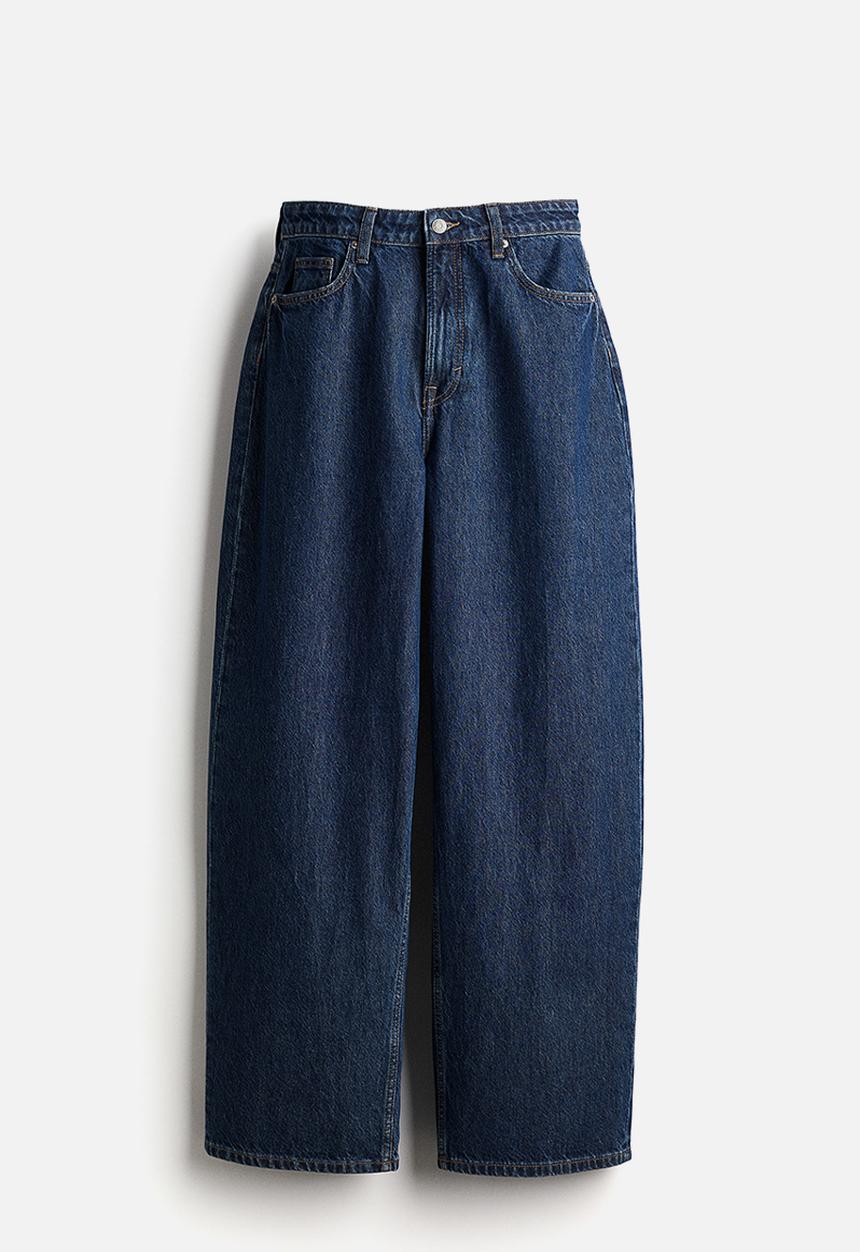 H&M - Curvy fit baggy high jeans - denim blue