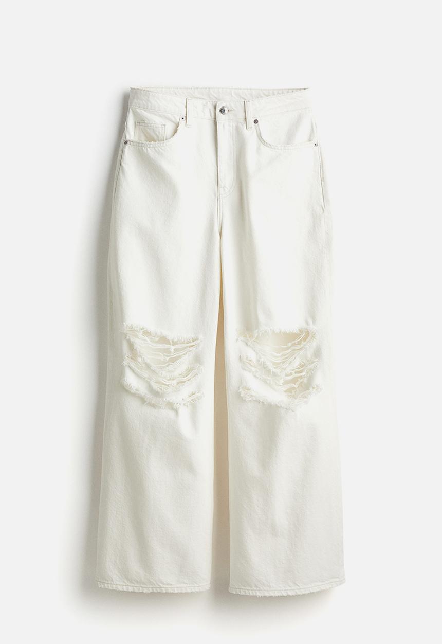 H&M - Wide regular jeans - cream