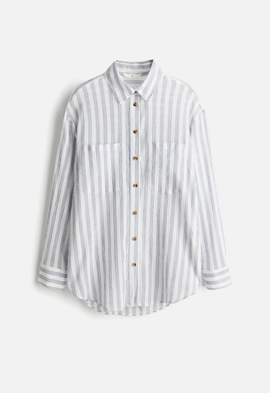 H&M - Cotton shirt - white/striped