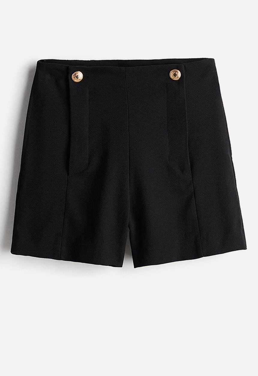 H&M - Button-detail shorts - black